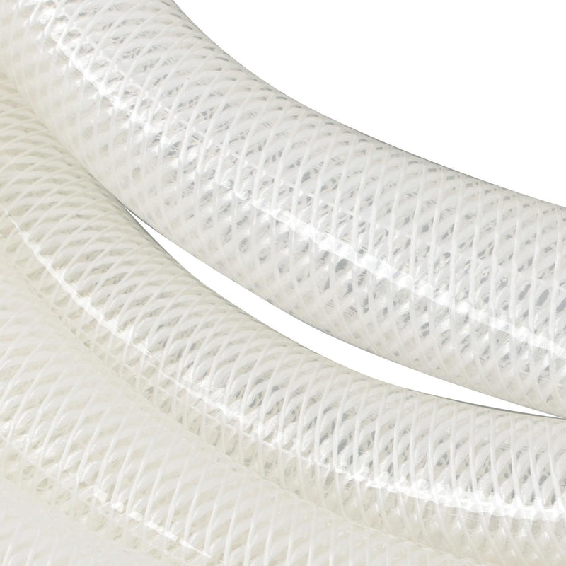 DURAFORCE 50ft Clear High Pressure Hose 1" ID 1-19/64" OD, Braided Flexible PVC
