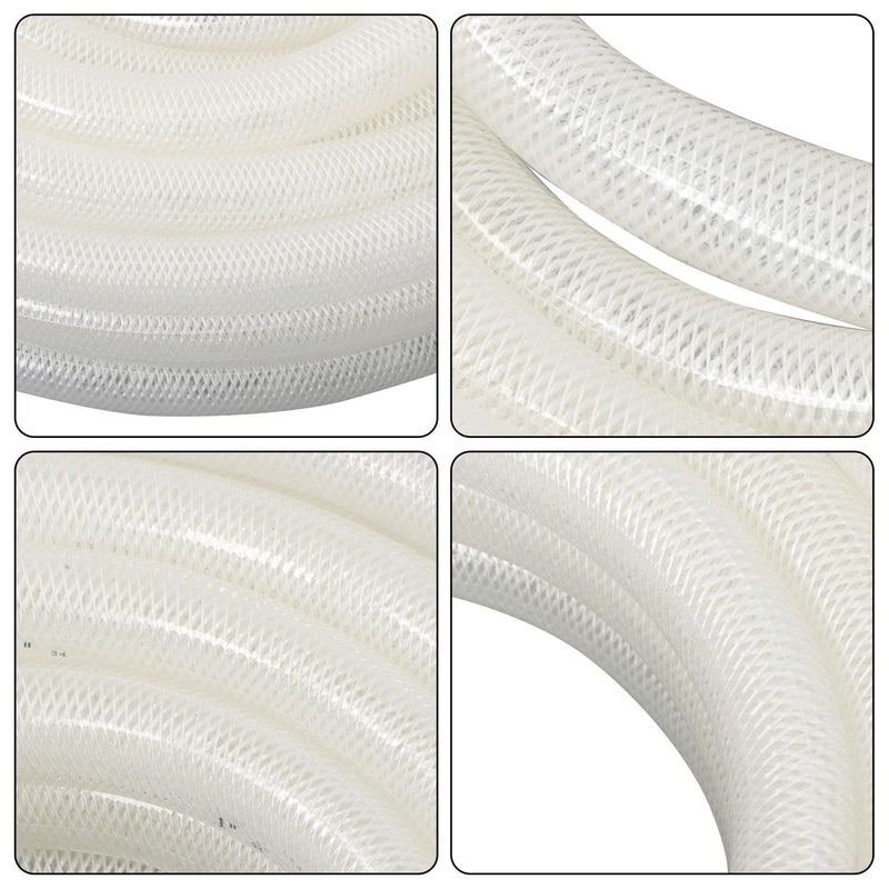 DURAFORCE 50ft Clear High Pressure Hose 1" ID 1-19/64" OD, Braided Flexible PVC