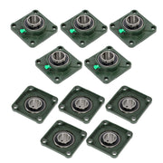 DURAFORCE 10pcs Self-Aligning UCF206-20 Pillow Block Bearing 4-Bolt 1-1/4" Bore Solid Base