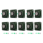 DURAFORCE 10pcs Self-Aligning UCF206-20 Pillow Block Bearing 4-Bolt 1-1/4" Bore Solid Base