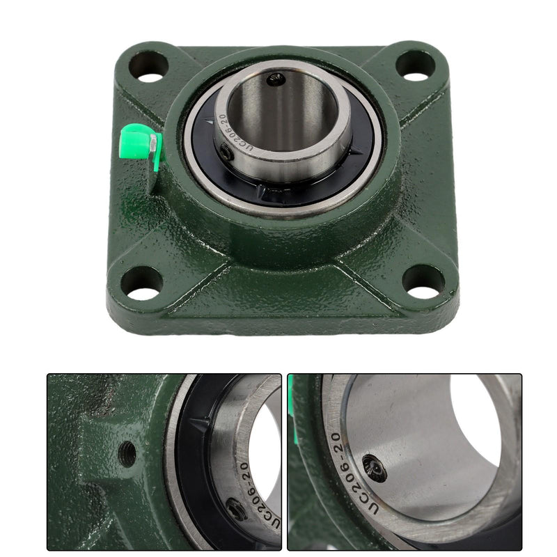 DURAFORCE 10pcs Self-Aligning UCF206-20 Pillow Block Bearing 4-Bolt 1-1/4" Bore Solid Base