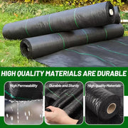 DURAFORCE Heavy Duty PE 6x200FT Black Weed Barrier Landscape Fabric Woven Ground Cover