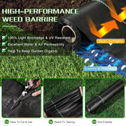 DURAFORCE Heavy Duty PE 6x200FT Black Weed Barrier Landscape Fabric Woven Ground Cover