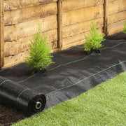 DURAFORCE Heavy Duty PE 6x200FT Black Weed Barrier Landscape Fabric Woven Ground Cover
