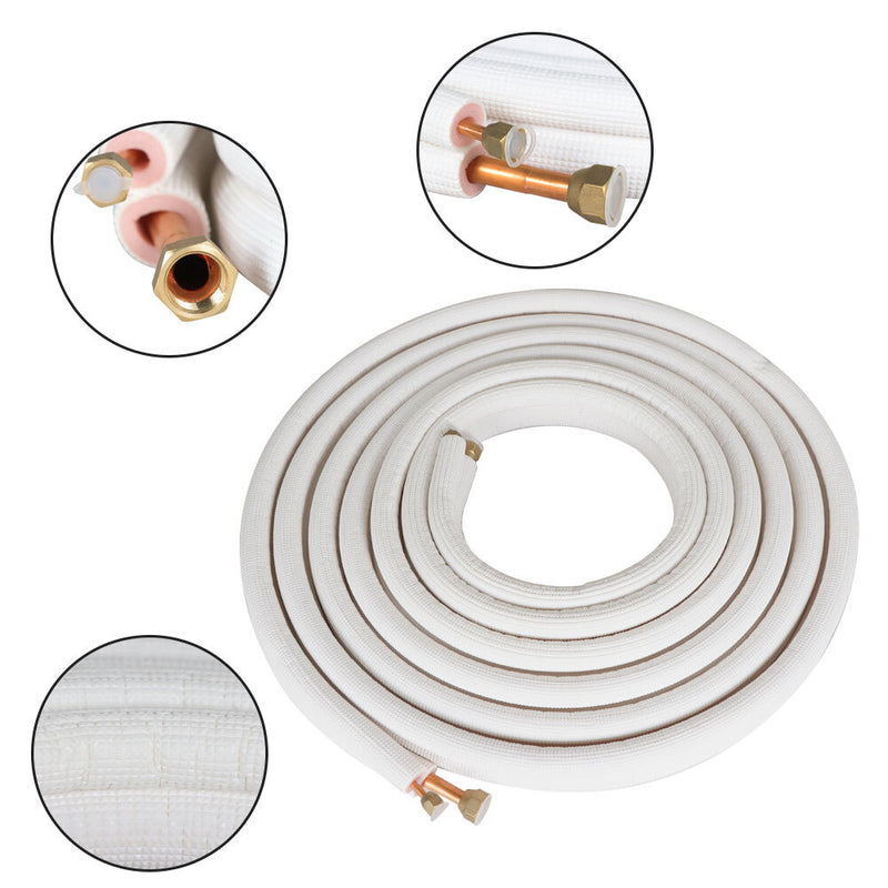 DURAFORCE 25 Feet 1/4"-1/2" Dia. Cooling Connection Pipe For Mini Split Heat Pump Systems