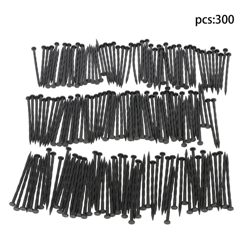 DURAFORCE 300 Pcs Plastic Spikes 8 Inch Landscape Edging Anchoring Garden Stakes Lawn Yard