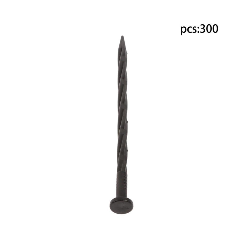 DURAFORCE 300 Pcs Plastic Spikes 8 Inch Landscape Edging Anchoring Garden Stakes Lawn Yard