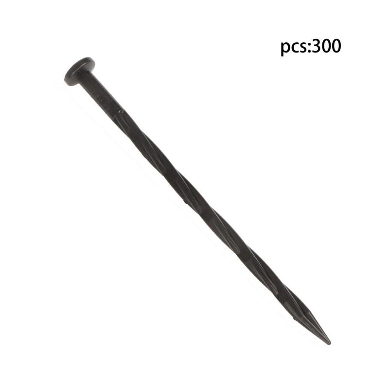 DURAFORCE 300 Pcs Plastic Spikes 8 Inch Landscape Edging Anchoring Garden Stakes Lawn Yard