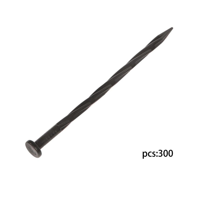 DURAFORCE 300 Pcs Plastic Spikes 8 Inch Landscape Edging Anchoring Garden Stakes Lawn Yard