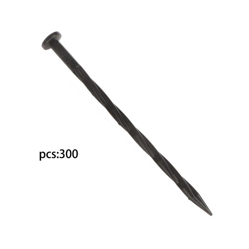 DURAFORCE 300 Pcs Plastic Spikes 8 Inch Landscape Edging Anchoring Garden Stakes Lawn Yard