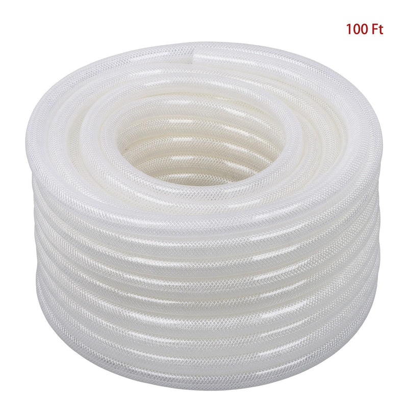 DURAFORCE 1/2" ID 3/4" OD 100ft Flexible PVC Hose, Heavy Duty Reinforced Braided