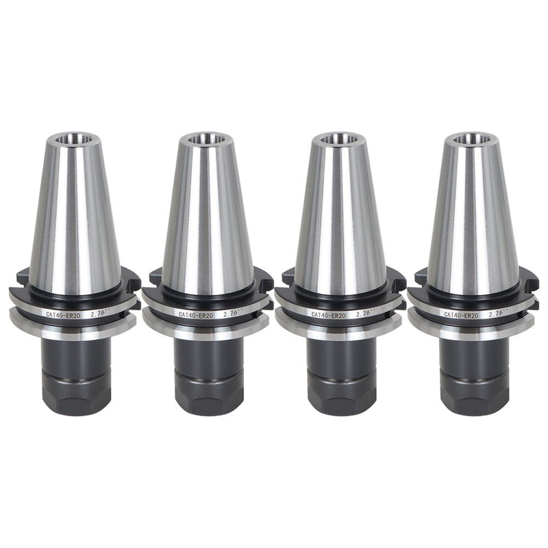 DURAFORCE 4 pc CAT40-ER20 Collet Chuck 2.76" Gage Length Runout Chucks Tool Holder