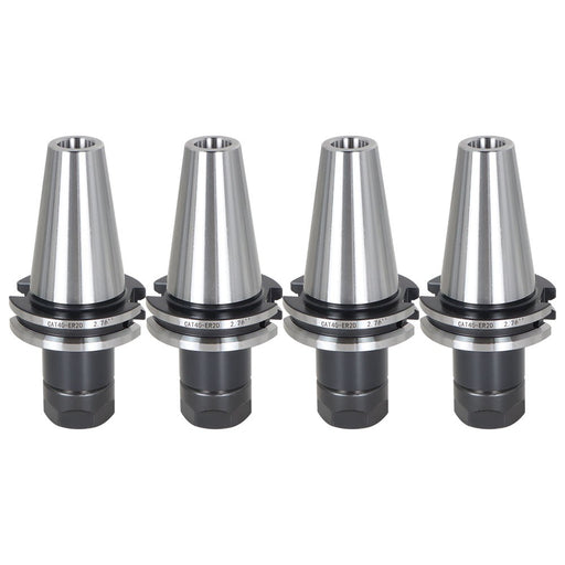 DURAFORCE 4 pc CAT40-ER20 Collet Chuck 2.76" Gage Length Runout Chucks Tool Holder