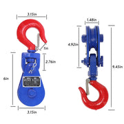 DURAFORCE 2 ton Snatch Block with Hook(2 Pack) 3" Sheave 3/8 Inch Wire Rope Snatch Pulley