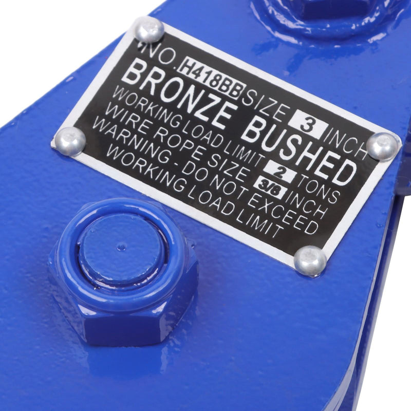 DURAFORCE 2 ton Snatch Block with Hook(2 Pack) 3" Sheave 3/8 Inch Wire Rope Snatch Pulley