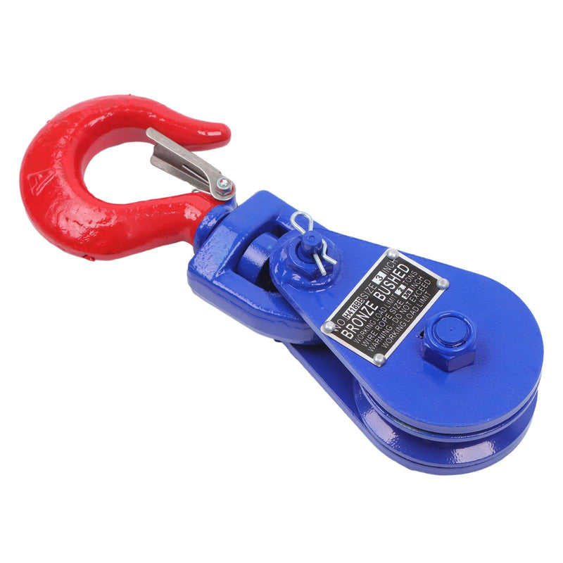DURAFORCE 2 ton Snatch Block with Hook(2 Pack) 3" Sheave 3/8 Inch Wire Rope Snatch Pulley