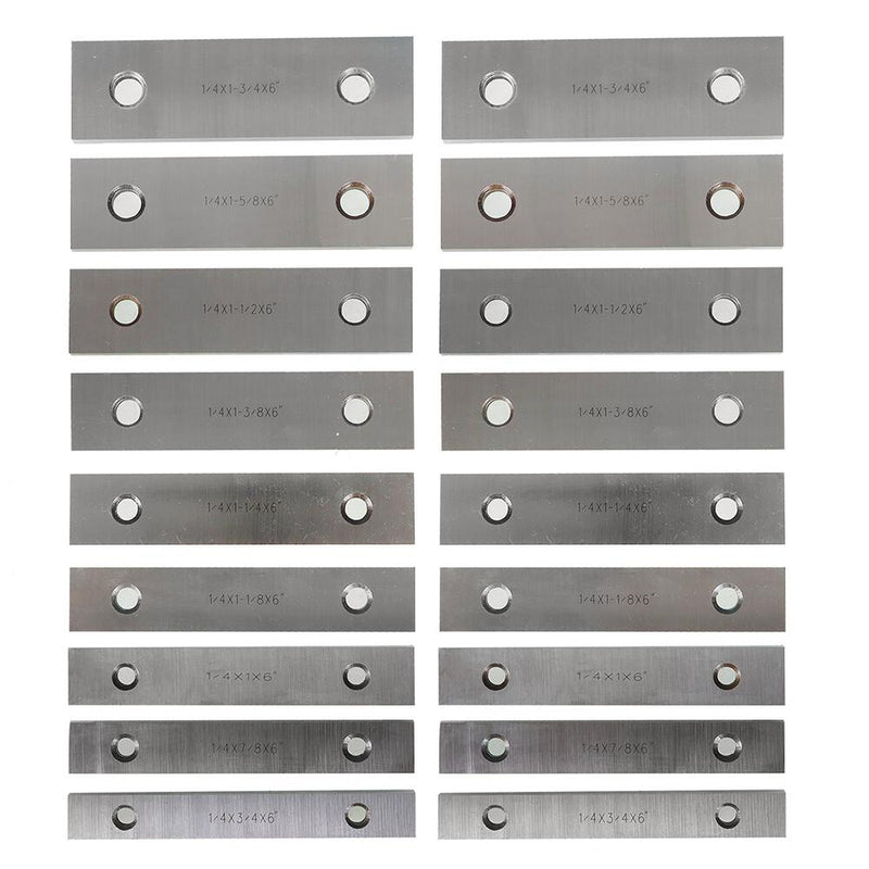 DURAFORCE Steel Parallel Set 9 pairs 1/4 inch Thick 6 inch Long 0.0002-inch Precision
