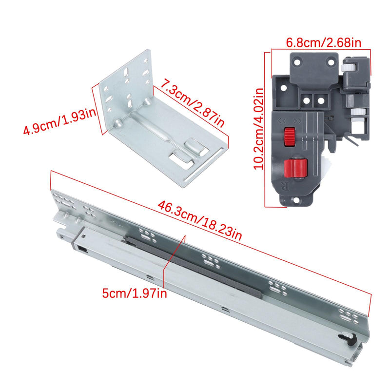 DURAFORCE 18 Inch Concealed Drawer Slides Undermount Soft Close Full Extension
