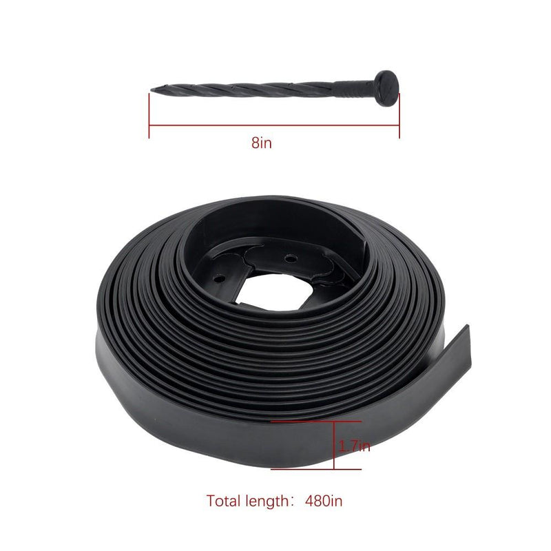 DURAFORCE 40FT 1.7" Garden Landscape Edging No Dig Lawn Edging Border With 16 8-In Spikes