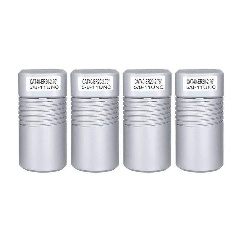 DURAFORCE 4 pcs CAT40-ER20 Collet Chuck 2.76" Gage Length Runout Chucks Tool Holder