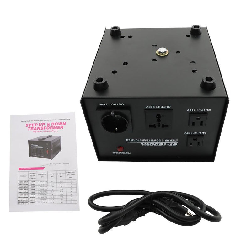 DURAFORCE 110V To 220V Voltage Step Up/Down Power Converter Transformer Heavy Duty 1500W