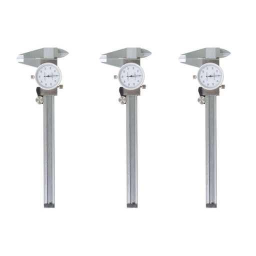 DURAFORCE 3 Pack Stainless Steel Dial Caliper Shockproof Of Gauge 0.001" Accuracy 6 Inch