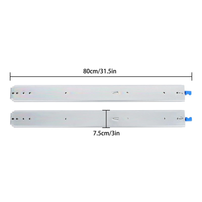 DURAFORCE 30" Commercial Drawer Slides 500lb - Locking Ball Bearing Full Extension