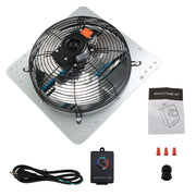 DURAFORCE Aluminum 12" Wall Mounted Shutter Exhaust Fan High Speed With Controller 1620RPM