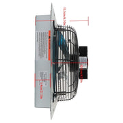 DURAFORCE Aluminum 12" Wall Mounted Shutter Exhaust Fan High Speed With Controller 1620RPM