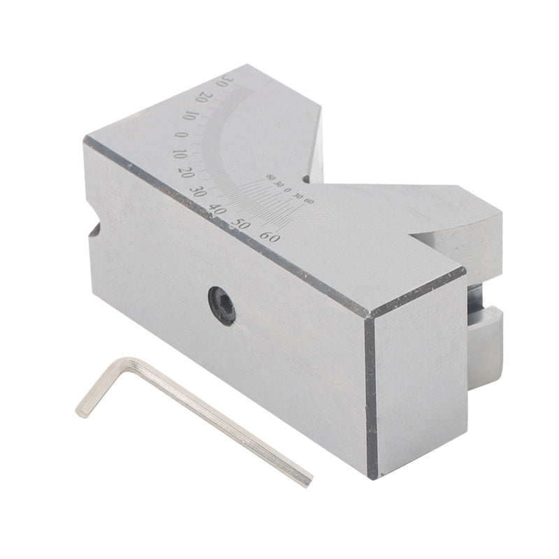 DURAFORCE 4”x1-13/16" Precision Angle Block with 0-60° V Groove for Machining