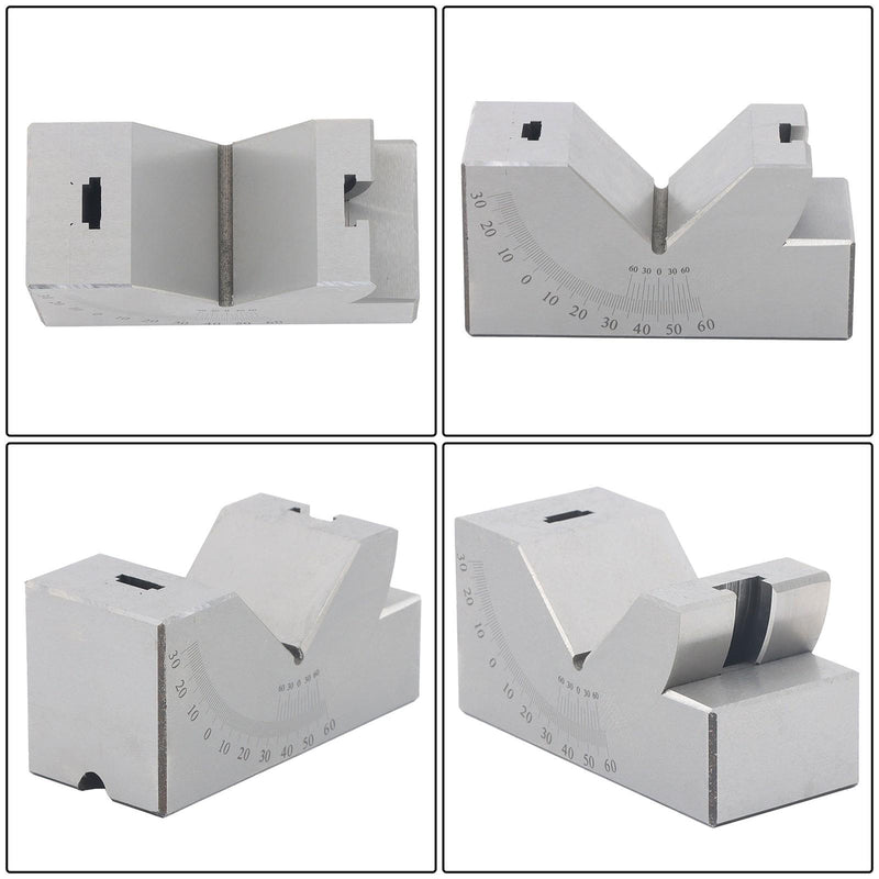 DURAFORCE 4”x1-13/16" Precision Angle Block with 0-60° V Groove for Machining