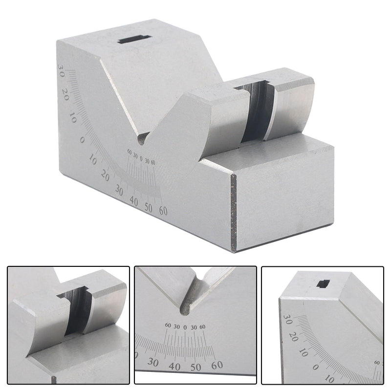 DURAFORCE 4”x1-13/16" Precision Angle Block with 0-60° V Groove for Machining