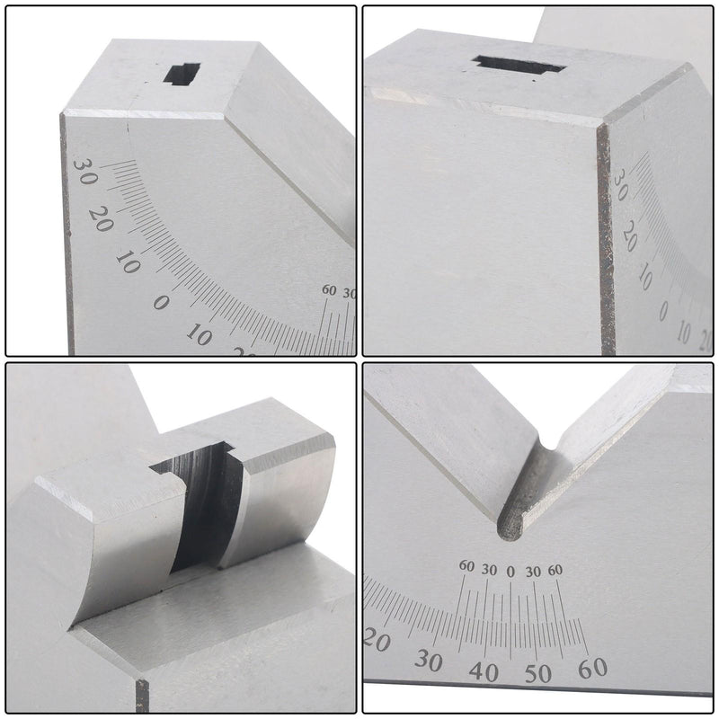 DURAFORCE 4”x1-13/16" Precision Angle Block with 0-60° V Groove for Machining