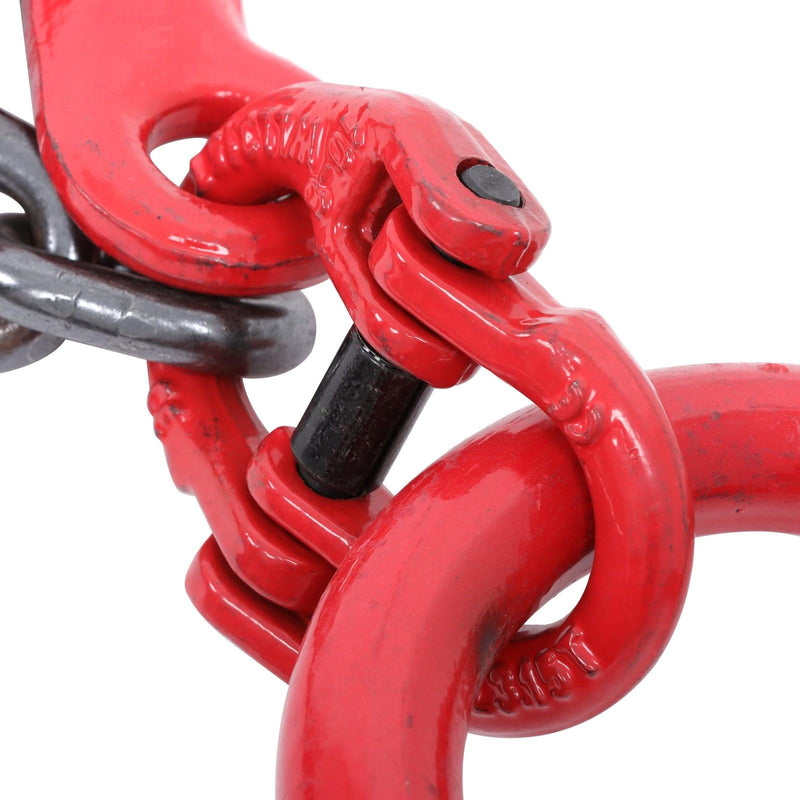 DURAFORCE 3/8 Inch * 6 Ft Chain Sling Double Legs with Grab Hooks 11000 lbs Capacity G80