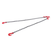 DURAFORCE 3/8inch 6ft Chain Sling Double Legs with Grab Hooks 11000 lbs Capacity G80 Red