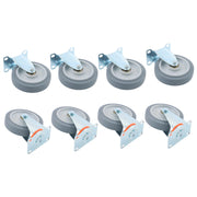 DURAFORCE 8 Pcs 5 In Grey Non-Braked Heavy Duty Swivel Caster Wheels (4 Fixed, 4 Rotating)