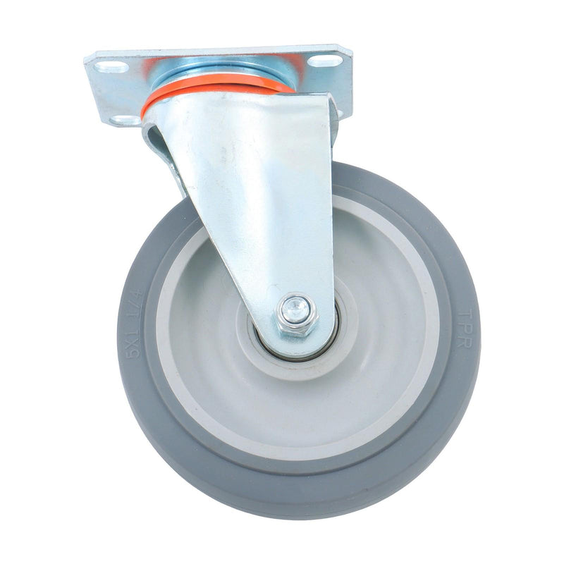DURAFORCE 8 Pcs 5 In Grey Non-Braked Heavy Duty Swivel Caster Wheels (4 Fixed, 4 Rotating)