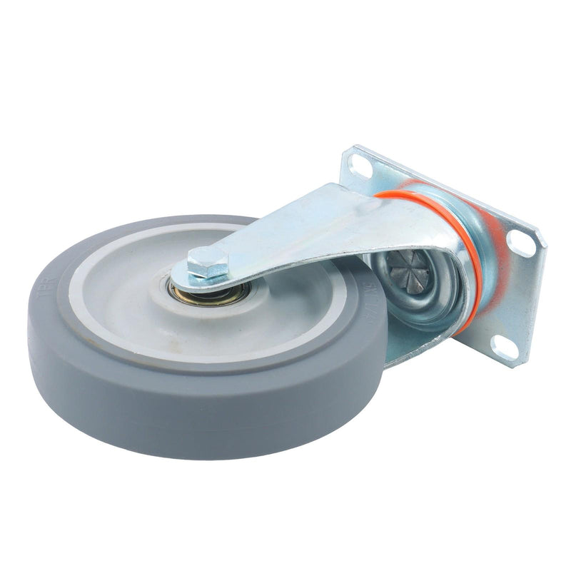 DURAFORCE 8 Pcs 5 In Grey Non-Braked Heavy Duty Swivel Caster Wheels (4 Fixed, 4 Rotating)