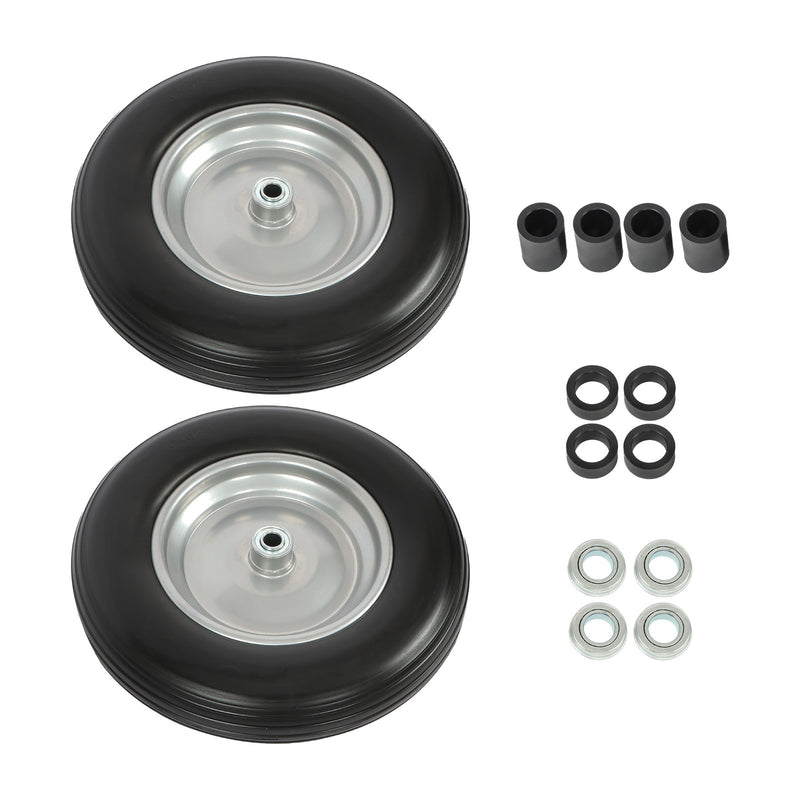 DURAFORCE 14.5x4-8 Wheelbarrow Tire & Wheel 5/8" Bearings Tire Assembly For Hand Cart 2Pcs