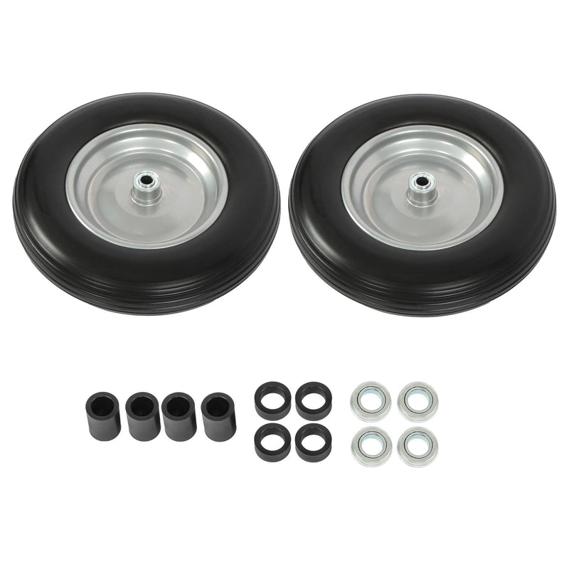 DURAFORCE 14.5x4-8 Wheelbarrow Tire & Wheel 5/8" Bearings Tire Assembly For Hand Cart 2Pcs