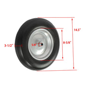 DURAFORCE 14.5x4-8 Wheelbarrow Tire & Wheel 5/8" Bearings Tire Assembly For Hand Cart 2Pcs