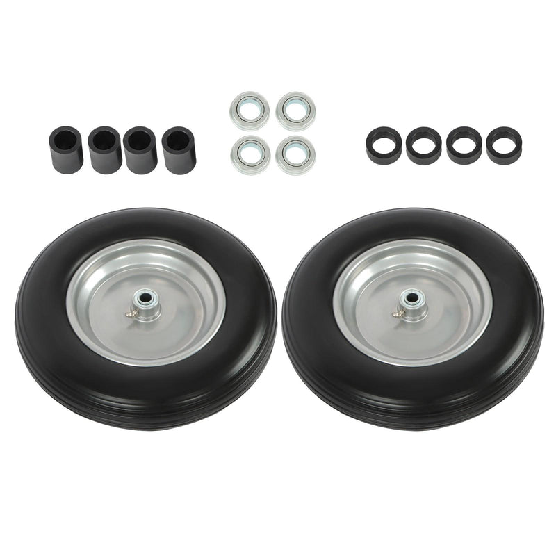 DURAFORCE 14.5x4-8 Wheelbarrow Tire & Wheel 5/8" Bearings Tire Assembly For Hand Cart 2Pcs