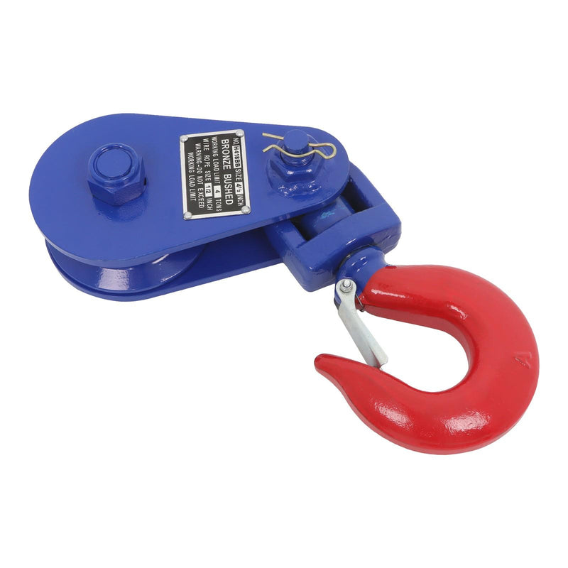 DURAFORCE 4.5" Single Sheave Pulley 4 Ton Snatch Block with Swivel Hook for 1/2" Wire Rope