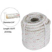 DURAFORCE 3/4" × 100' 2038Lbs Arborist Tree Rope Bull Rope Braided Polyester Rope