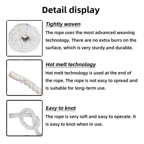 DURAFORCE 3/4" × 100' 2038Lbs Arborist Tree Rope Bull Rope Braided Polyester Rope
