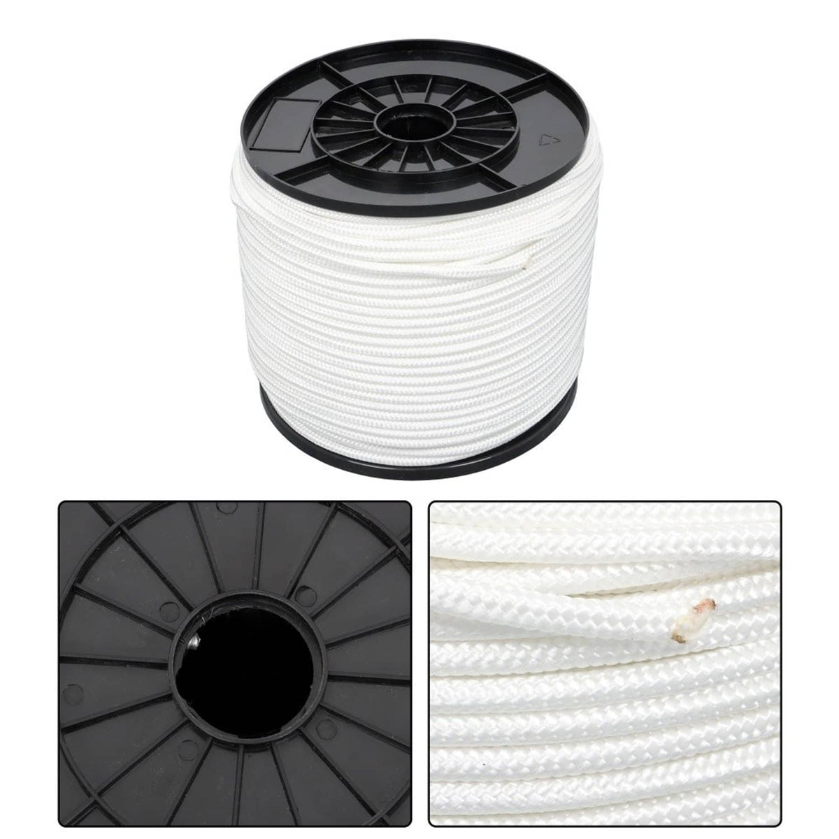 1/4 Inch Nylon Rope 500 Foot Spool 100% Nylon Solid Braid Rope Dyeable ...