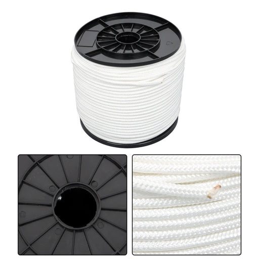 DURAFORCE 1/4 Inch Nylon Rope 500 Foot Spool 100% Nylon Solid Braid Rope Dyeable White