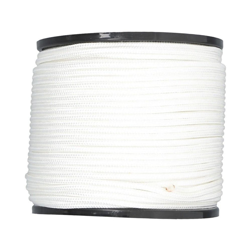 DURAFORCE 1/4 Inch Nylon Rope 500 Foot Spool 100% Nylon Solid Braid Rope Dyeable White