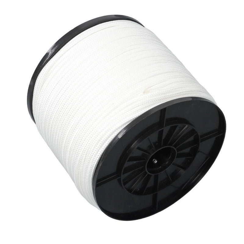DURAFORCE 1/4 Inch Nylon Rope 500 Foot Spool 100% Nylon Solid Braid Rope Dyeable White