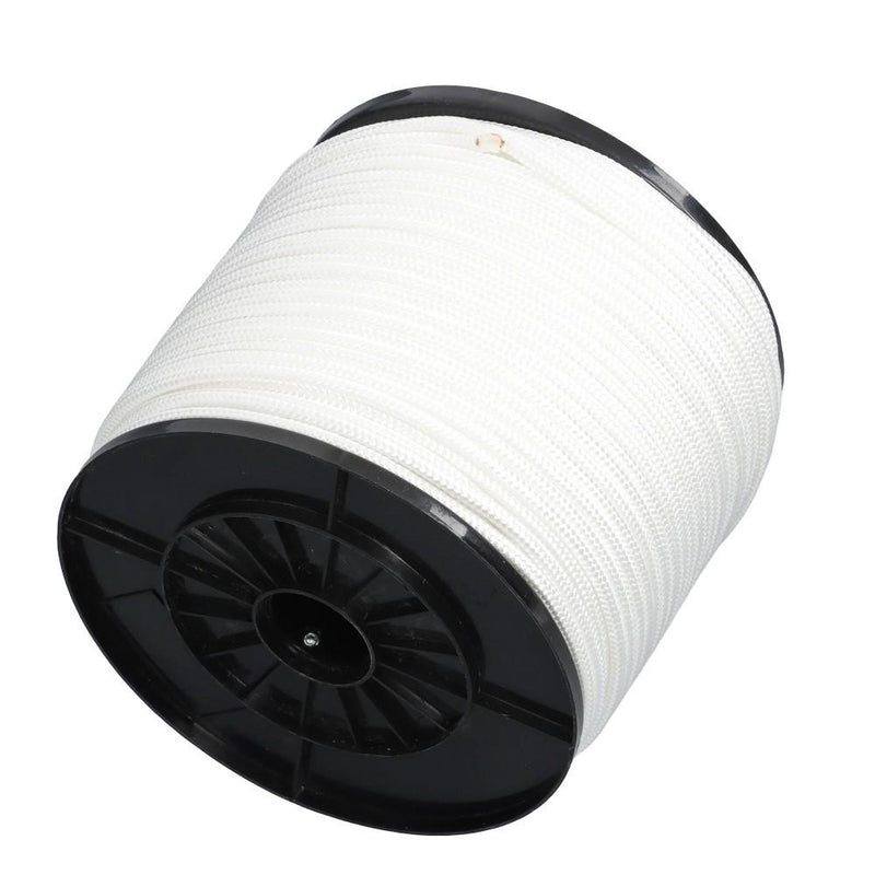 DURAFORCE 1/4 Inch Nylon Rope 500 Foot Spool 100% Nylon Solid Braid Rope Dyeable White